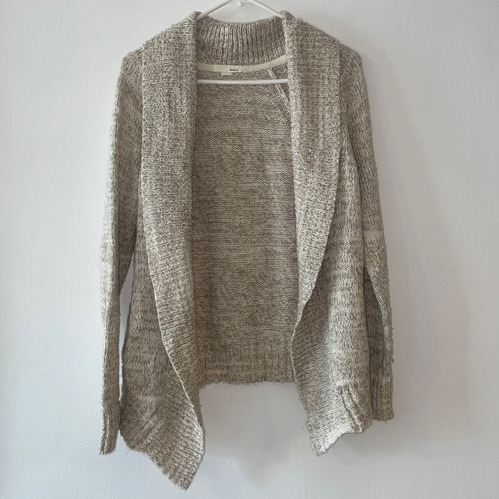Cream and White Garage Knit Cardigan Sweater